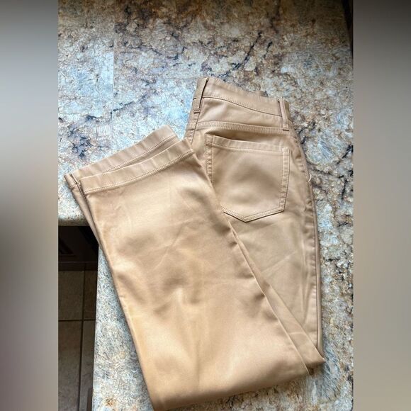 Hollister High-Rise Faux Leather Tan Pants - Picture 5 of 7